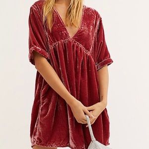 Free people velvet baby doll dress with pockets